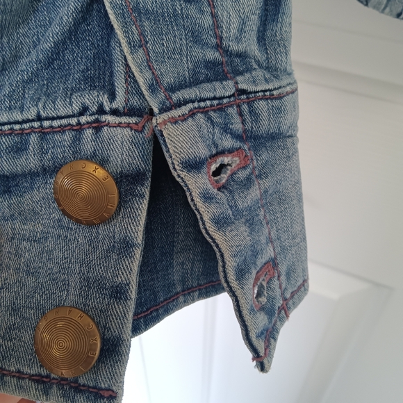 CLEARANCE SALE!! Christine Alexander Light Blue Fitted Jean Jacket - Picture 9 of 16